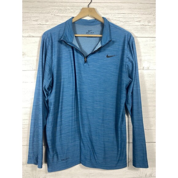 Nike Dri-Fit Long Sleeve Lightweight Quarter Zip Pullover Mens Size Large - Picture 1 of 4